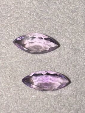 Marquise Cut (Navette) Amethyst Loose Gemstones Pair
